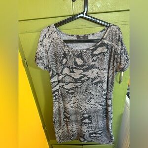 Gray Snake Print Women's Top